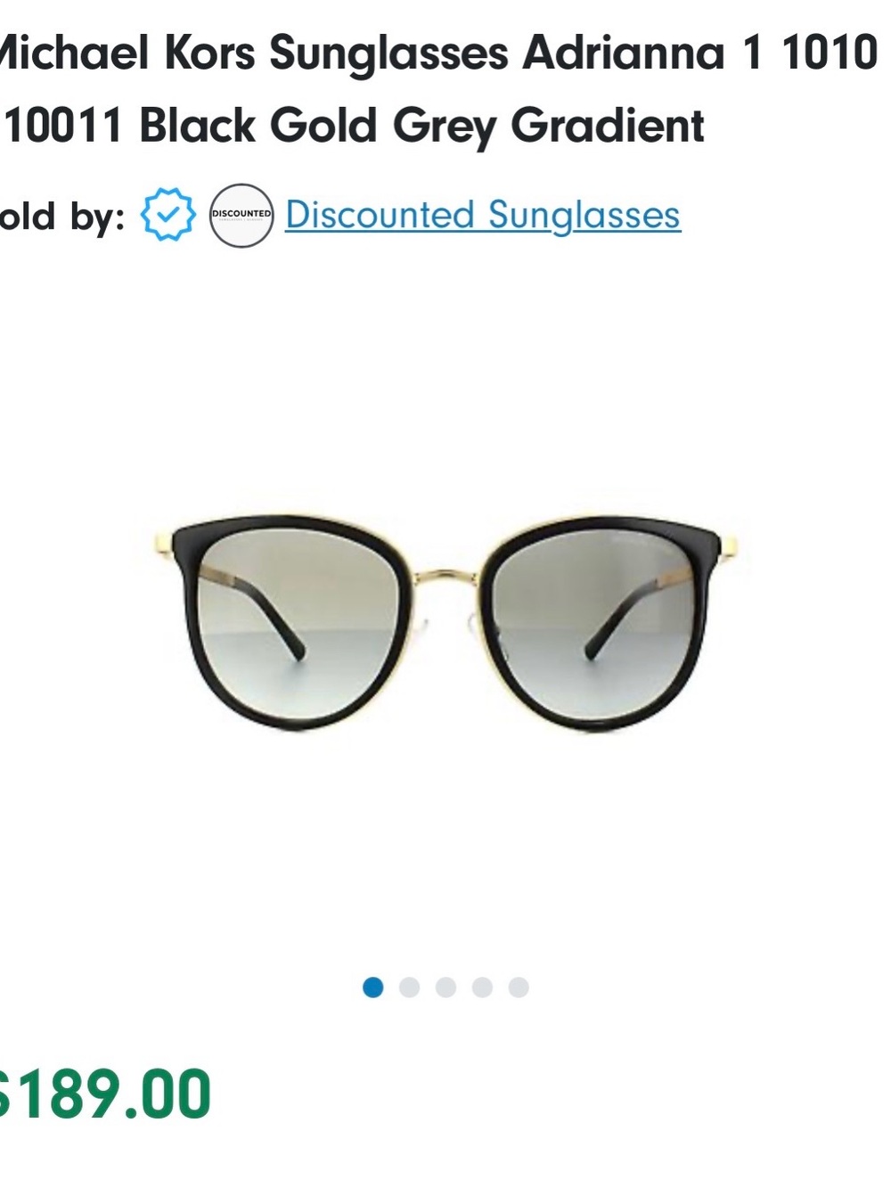 Michael Kors Black and Gold Cat-Eye Sunglasses with Grey Gradient Lenses